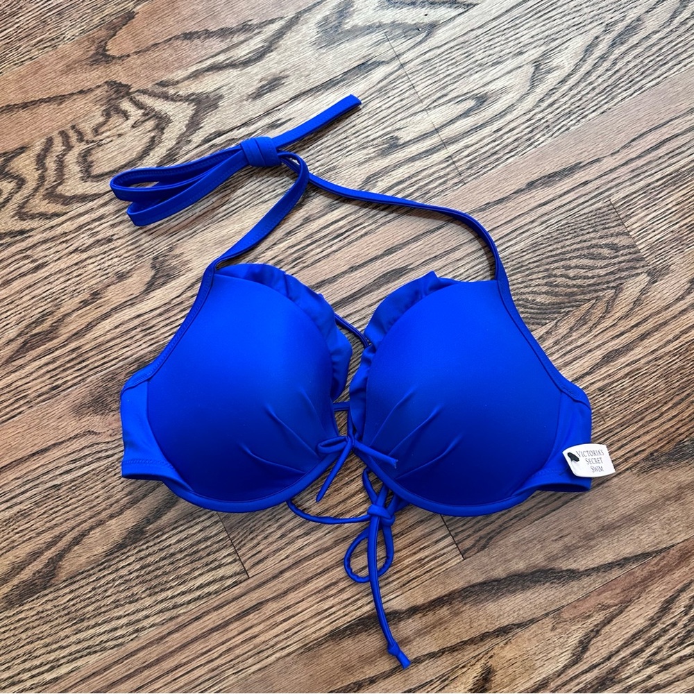 Victoria's Secret Swim NWT push up top cobalt blue 36C string The Fabulous